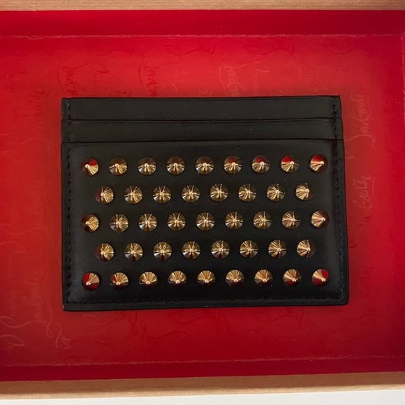 CHRISTIAN LOUBOUTIN gold spike Kios card holder - Picture 4 of 6